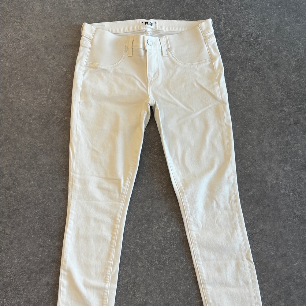 PAIGE Cream Denim Maternity Jeans